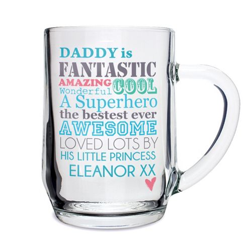 Image of Personalised He Is Pint Glass Beer Tankard