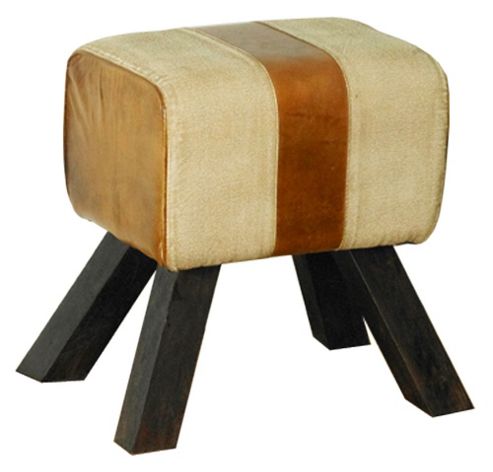 Image of Baumhaus Irr63urb3 Roadie Chic Leather Footstool