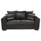 Inca leather effect & fabric sofabed charcoal