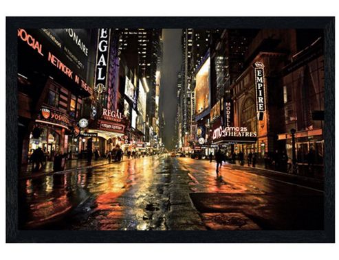 Image of New York Black Wooden Framed 42nd Street, Manhattan Poster