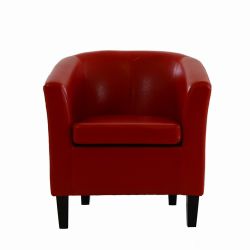 Mayfair Red Faux Leather Tub Chair