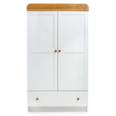 Image of Tiny Tatty Teddy Double Wardrobe - White With Pine Trim