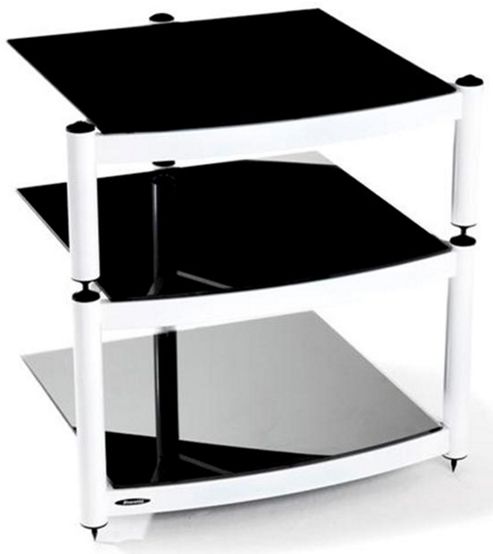 Image of Atacama Equinox 3 Shelf Hi-fi Stand Diamond White Frame