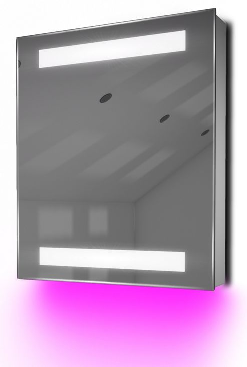 Image of Ambient Bathroom Mirror Cabinet With Sensor & Internal Shaver Socket K127p