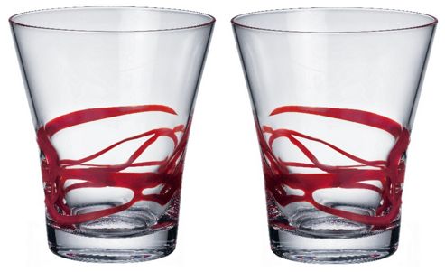 Image of Bormioli Rocco Ceralacca Tumblers Glasses - 385ml - 13oz - Red - Set Of 2