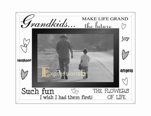 Image of Sixtrees Moments Bevelled Glass Grand Kids Photo Frame