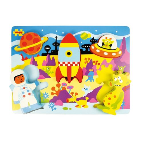 Image of Bigjigs Toys Bj545 Chunky Lift Out Space Puzzle