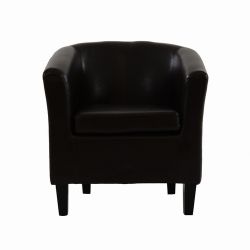 Mayfair Brown Faux Leather Tub Chair