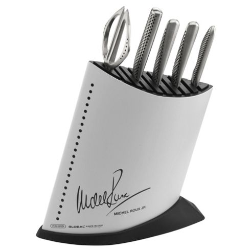 Image of Michel Roux Jr For Global Knives Knife Block, 6-piece, White