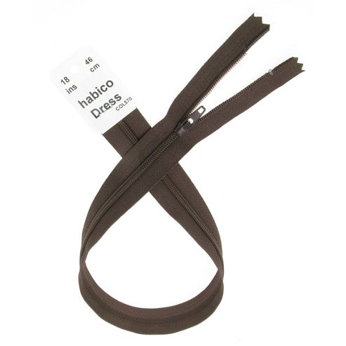 Image of Dress Zip - 46cm - Brown