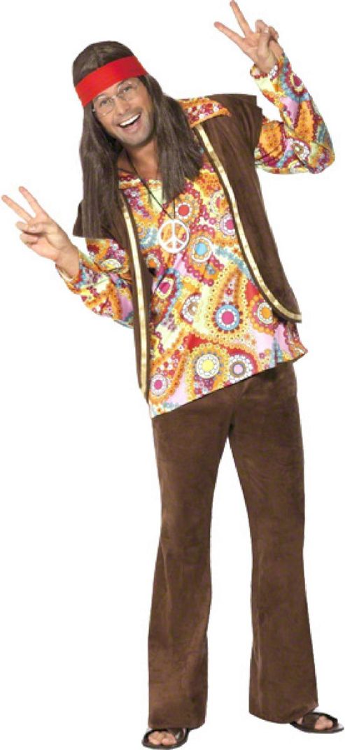 Image of Psychedelic 1960's Hippy - Adult Costume Size: 42-44