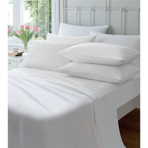 Image of Catherine Lansfield Home Cosy Corner 145gsm Plain Dyed Flette Pillowcases White
