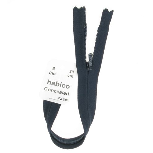 Image of Concealed Zip - 20cm - Navy