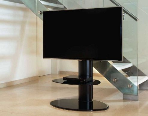 Image of Off-the-wall Motion Black Cantilever Tv Stand