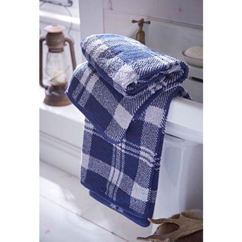 Image of Catherine Lansfield Home Cosy Corner Swing Kelso Jacquard 500gsm Hand Towel Navy