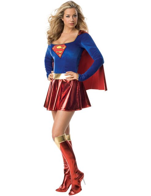 Image of Adult Sexy Supergirl Super Hero Costume Extra Small