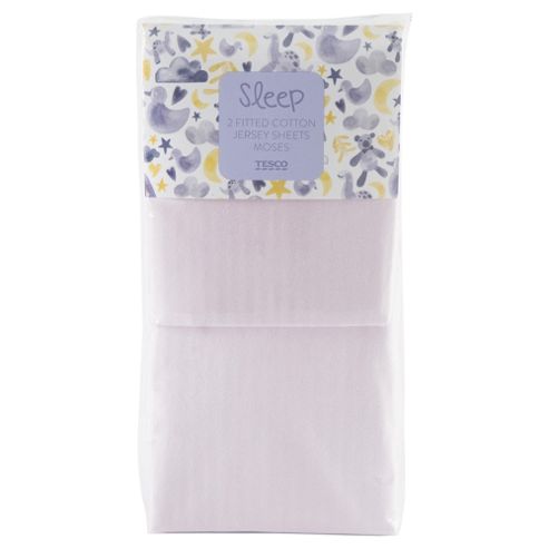Image of Tesco Moses 2 Fitted Sheets, Pink