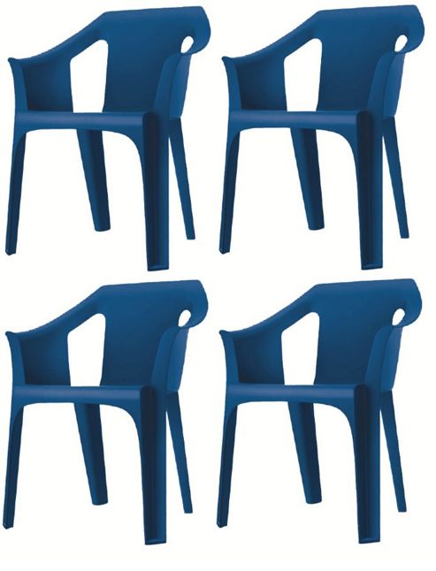 Image of Resol "cool" Garden Outdoor / Indoor Designer Plastic Chairs - Blue - X4 Chairs