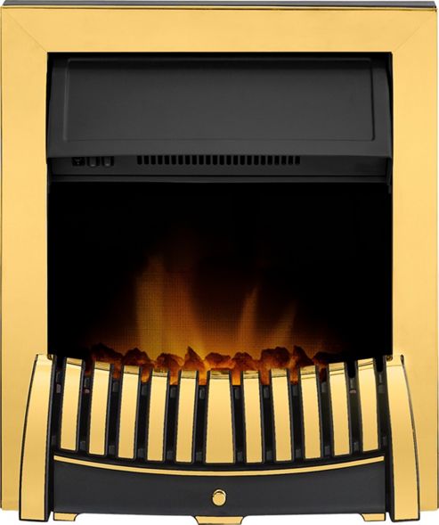 Image of Adam Elise Inset Electric Fire In Brass