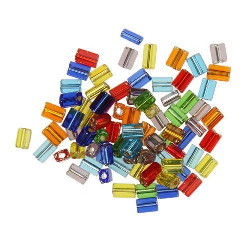 Image of Czech Seed Bead Tiny Flats Sl Transparent Mix