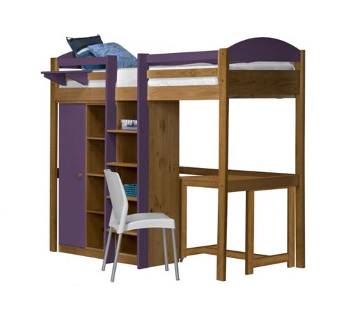 Image of Maximus High Sleeper Set 2 Central Ladder Antique With Lilac Details
