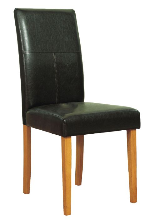 Image of Furniture Link Adler Dining Chair With Oak Legs In Brown (set Of 2)