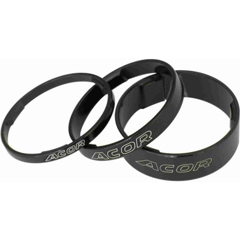 Image of Acor 1.1/8inch Alloy Spacers: 3mm Black. Set Of 10