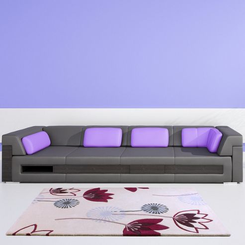Image of Ultimate Rug Co Floral Art Etiquette Pink Rug - 80 Cm X 150 Cm (2 Ft 7.5 In X 4 Ft 11 In)