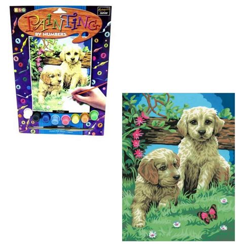 Image of Junior Painting By Numbers Puppies By Ksg