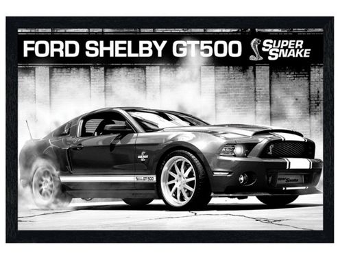 Image of Ford Shelby Black Wooden Framed Gt 500 Supersnake Poster