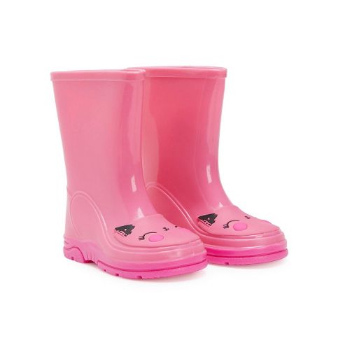 Image of Pink Cat Wellies - Pink