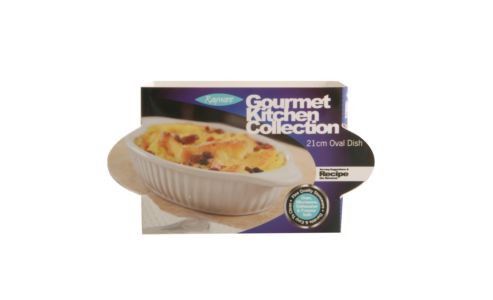 Image of 21cm X 12cm Oval Ceramic Gratin Dish