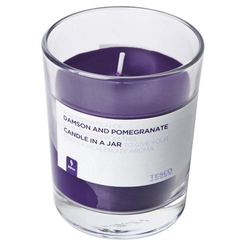 Image of Tesco Damson & Pomegranate Candle In A Jar