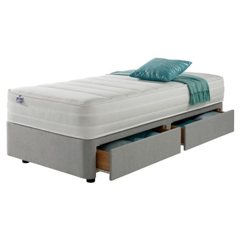 Image of Silentnight Mirapocket 1200 Classic 4 Drawer Super King Divan Light Grey No Headboard