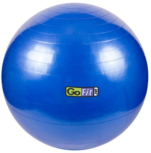 Image of Gofit Gym Ball With Pump, Ball Plugs & Poster 75cm Blue