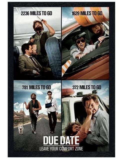 Image of Due Date Black Wooden Framed Leave Your Comfort Zone Poster