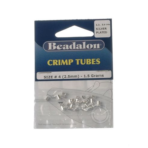 Image of Beadalon Crimp Tube 2.5mm Silver Plate 1.5g