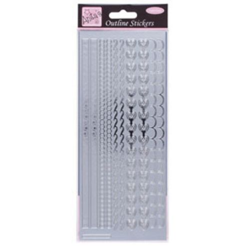Image of Outline Stickers Decorative Borders Silver