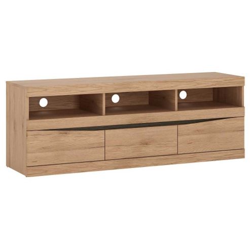 Image of Ultimum Kensington Wide 3 Drawer Oak Tv Stand