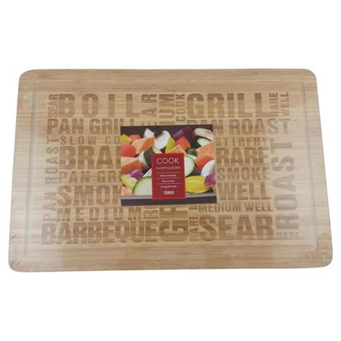 Image of Tesco Bamboo Text Chopping Board