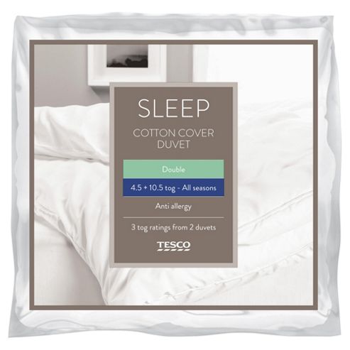 Image of Tesco Anti-allergy Double Duvet 4.5/10.5 Tog Cotton Cover