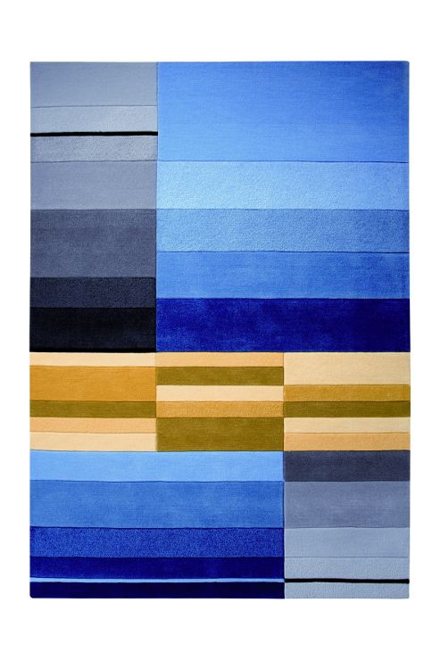 Image of Esprit Split Blue Contemporary Rug - 70cm X 140cm