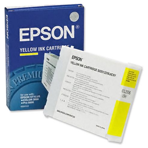 Image of Epson S020122 Ink Cartridge (yellow) For Stylus Colour 3000/pro 5000/proofer 5000 Printers
