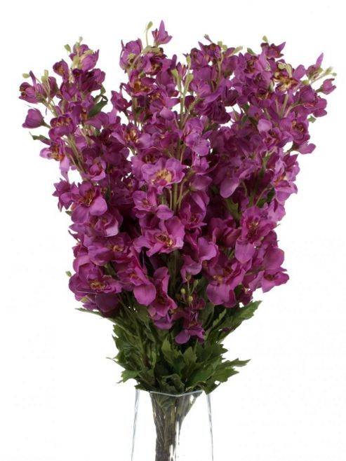 Image of Artificial 80cm Single Stem Magenta Delphiniums X 12