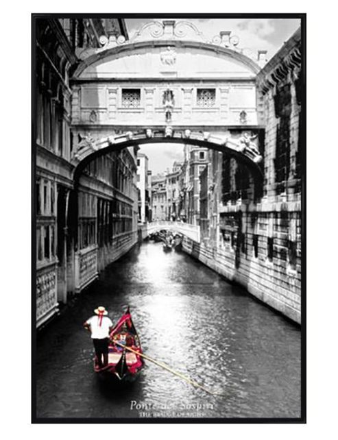 Image of Venice Photography Gloss Black Framed The Bridge Of Sighs Poster