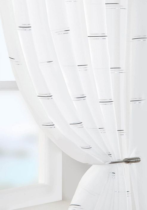 Image of Trio Voile Curtain Panel - Black
