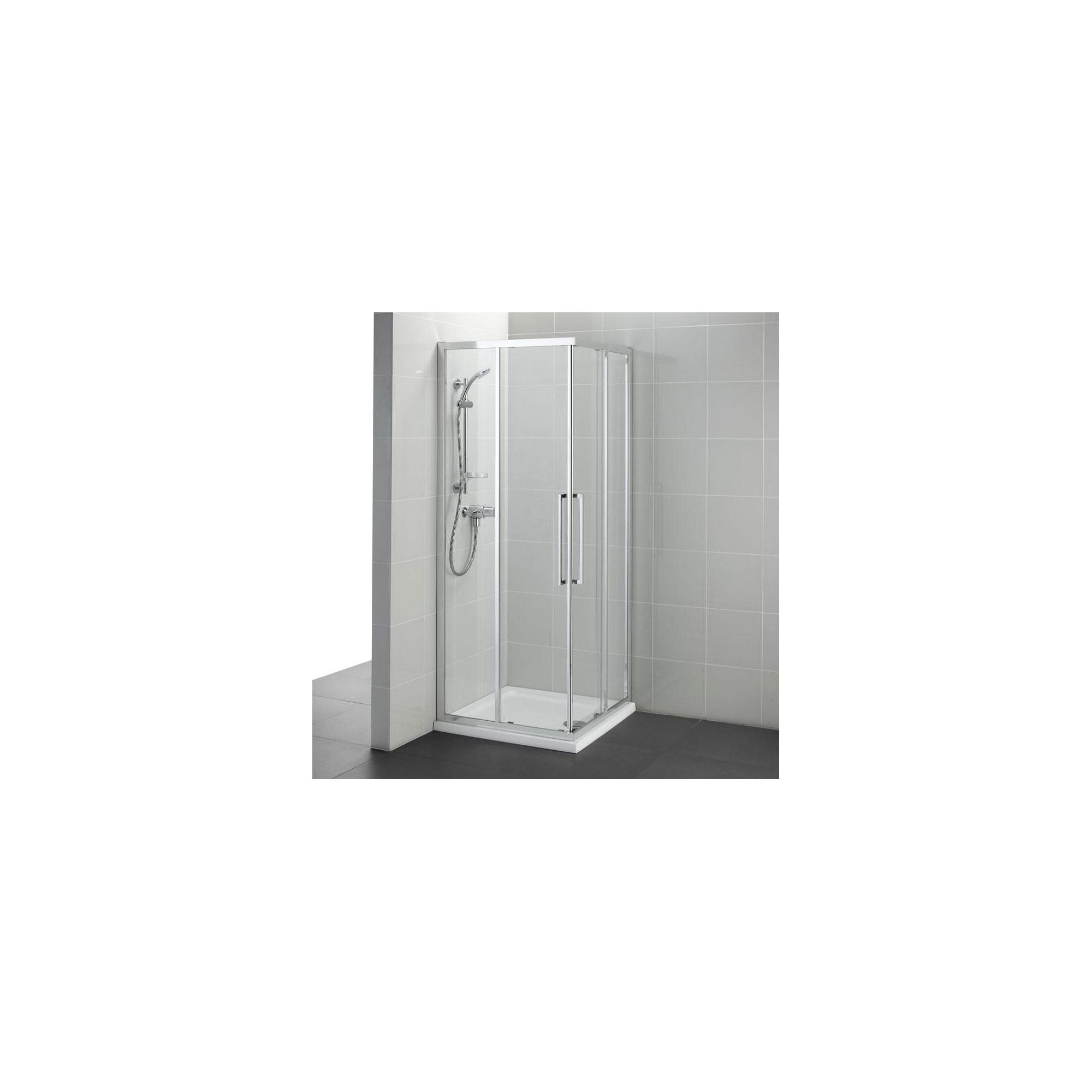 Ideal Standard Kubo Corner Entry Shower Enclosure, 800mm x 800mm, Bright Silver Frame, Low Profile Tray at Tesco Direct