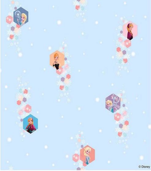 Image of Disney Frozen, Elsa And Anna Bedroom Wallpaper - Blue
