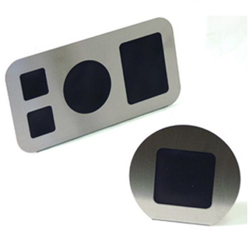 Image of Stainless Steel 4 Aperture Photo Frame / Round Frame Set