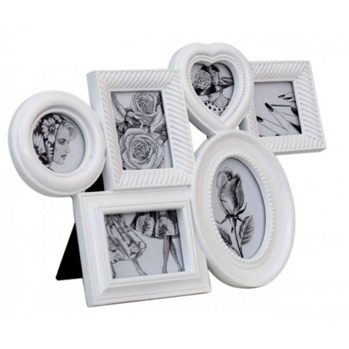 Image of Collage - 6 Aperture Photo Frame - White